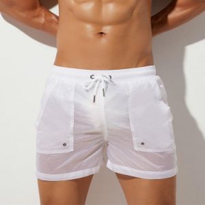 Transparent Swimwear Mens Swim Shorts Seobean Swimming Trunks Nylon Sexy Beach Bathing Suit Board Short Pants Briefs zwembroek