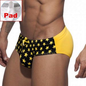 Push Up Pad Mens Swim Briefs Patchwork Bikini Swimwear Men Swimming Trunks Surf Beach Wear Sexy Gay Swimsuit Man Shorts Pouch