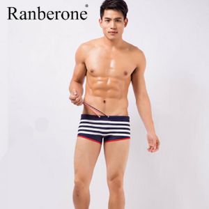Man Swimwear Surfing Beach Pants Boxer Stripe Men's Swimming Trunks Sexy Shorts Swim Briefs Boxers Sports Suit Swimsuit Boy