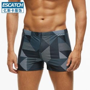 New Men's Plaid Boxer Shorts Summer Quick-drying Beach Pants Fashion Water Sports Spa Swimming Surfing Leisure Fitness Pants