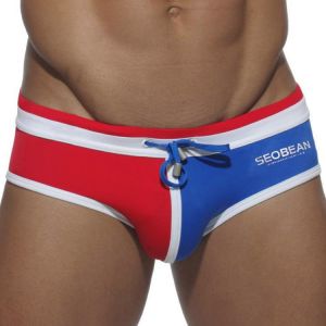 Sexy Low Waist Mens Swimwear Summer Nylon Breathable Swimsuits Patchwork Quick Dry Sport Beach Pool Surfing Swimming Briefs