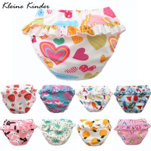 Baby Swim Diaper Reusable Newborn Swimming Pool Trunks Flamingo Strawberry Print Double Layers Infant Nappy Pants for Bathing