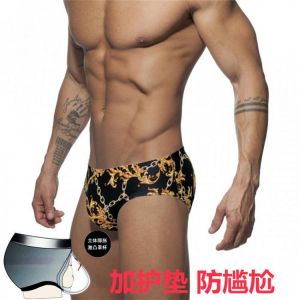 European And American Sexy Fashion Briefs Men's Beach Sports Swimming Trunks Swimming Trunks With Push Pad Cup Bikini Swimsui