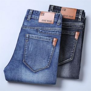 Men Jeans High Quality Famous Brand Stretch Straight Slim Fit Blue Men's Jeans Classic Denim Casual Pants Long Trousers,816