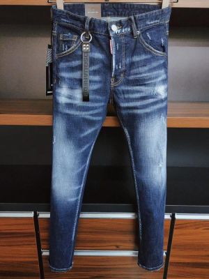 2021 Fashion Trend Dsquared2 Washed, Worn, Holes, Paint Spots Men's Jeans *9811
