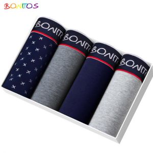 4pcs Boxer Shorts Underpants man Men's Panties Men Boxer Underwear Cotton for Male Couple Sexy Set Calecon Large Size Lot Sof