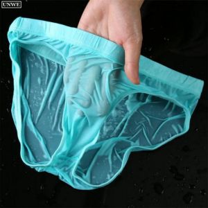 1-2PCS Breathable Mens Briefs Nylon Seamless Ice Silk Underwear Ultra-Thin Cueca Low Rise Soft Underpants Plus Size
