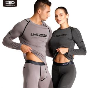 52025 Men Thermal Underwear Women Thermal Underwear High-tech Carbon Fiber Warm Fleece Long Johns Fashionable Men Thermal Winter