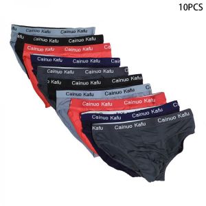 10Pcs Fashion Men's Panties Mens Cotton Underwear Men L-5XL Size Briefsr Bikini Pant Men Comfortable Sexy Slip U Underpants H
