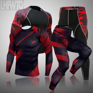 Men's Thermal underwear Set MMA Tactics Fitness leggings base  Compression Sports suit underwear Long Johns Men Clothing Bran