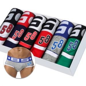 6Pcs/Lot Sexy Lingerie Men Underwear Briefs Cotton Soft Mens Underpants Cueca Male Panties Breathable Slip Briefs Underwear Man