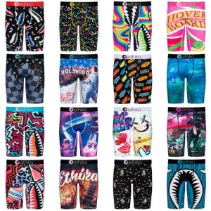 New Fashion Underpants Men Ethika Boxers Camouflage Designer Tight Panties Male Ice Silk Boxer Long Shorts Sport Man