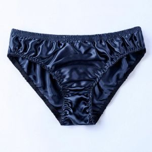 Men Sexy 100% Silk Briefs Knickers Low Rise T-Back Seamless Breathable Underpants Men's Thong Underwear