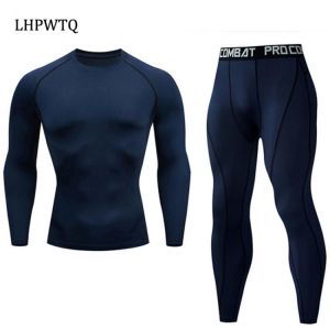Quick Dry Men's   Thermal underwear Sets  Running Compression Sport Suits Basketball Tights Clothes Gym Fitness Jogging Sport