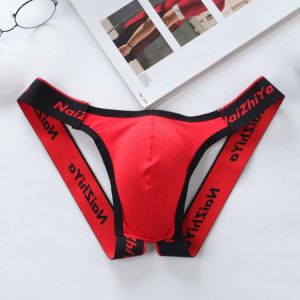 Men's Underwear Men Sexy Briefs Jockstrap U Pouch Man Low Waist Panties Thongs Mesh Underpants Gay G-Srting U Convex Underwea
