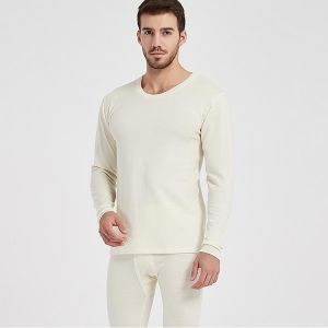 Men's 100% Merino Wool Winter 280gsm thickness Thermal Warm Underwear set Breathable Tops Pants Set