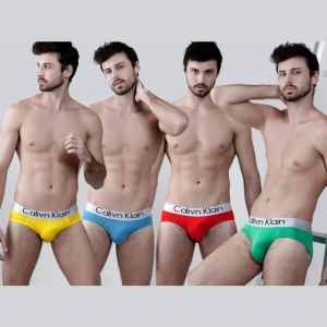 Calivn Klain Letter Men Briefs Sexy Men's Underpants Cotton Breathable 3D-Pouch Male Underwear Low-Waist Briefs Cueca Panties