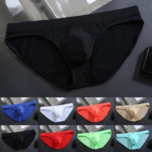 New Men's U Convex Pouch Underwear Briefs Seamless Sexy Low-waist Panties Ice Silk Underwear Men's Transparent Briefs Mi