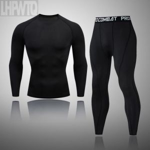 New Men Thermal Underwear Sets Compression Fleece Sweat Quick Drying Thermo Underwear Men Clothing Long Johns