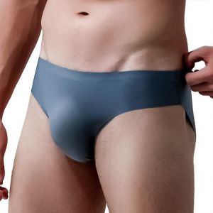 Nylon Spandex Mens Underwear Briefs Seamless Ultra-thin Ice Silk