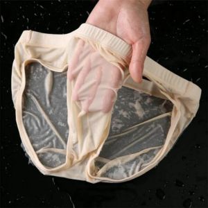 1-2PCS Nylon Spandex Mens Underwear Briefs Seamless Ultra-Thin Ice Silk Cueca Low Rise Male Panties Plus Size