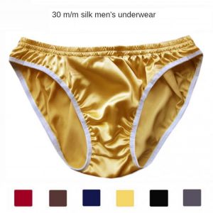 30 MM  Silk Underwear Men  Briefs 100% Mulberry Silk Thickened plus Size Shorts Sleep Pants