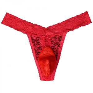 Men's Sexy Lace Briefs Thong Panties Underwear Breathable Comfortable Sexy Underwear Exotic Thongs Large Size Gays Clothes
