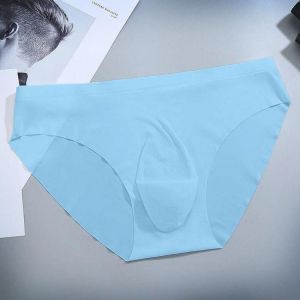 Men Underwear Y-Front Briefs Mid Waist One Piece Semi-Transparent Bottom Shorts Breathable Basic Sexy Soft Pants Men's Pantie