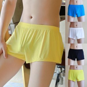 2021 Summer Ice Silk Men Underwear Seamless Transparent Boxer Shorts Ultra-thin Sheer Breathable Comfortable Panties Underpants