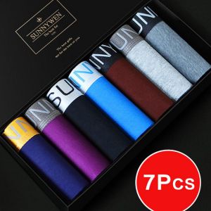 7pcs/Lot Men's Underwear Cotton Men's Panties Breathable Men's Boxer's Solid Underwear Comfortable Shorts Unde