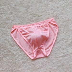 Men's Sexy Briefs Seamless Ice Silk Underpants Fashion Low Rise Briefs Lingerie Bulge Pouch Panties Underwear See Through Sho