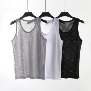 Quick dry Mens Underwear Sleeveless Tank Top Solid Muscle Vest Undershirts O-neck Gymclothing T-shirt men's vest
