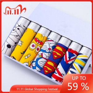 Underwear Men Boxer Panties Cartoon Printed Elastic Boxershorts Men Underpants Breathable Seamless Male Soft Calzoncillos Hombr