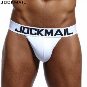 JOCKMAIL Brand mens bikini Gay underwear Sexy mens string bikini briefs cuecas calzoncillos hombre slip Cotton mens panties