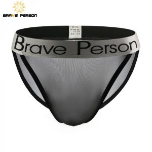 BRAVE PERSON Sexy Transparent Men's Briefs Mesh Gauze Breathable Men Underwear Briefs Low-waist Panties For Man 2021 New