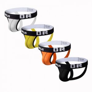ORLVS Mens Panties Cotton Underwear Sexy Jockstrap Men's Briefs Slip Homme Gay Underpants Men Thongs string Cueca U Pouch