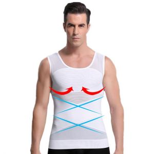Body Shaper Men Vest Gynecomastia Chest Binder Slimming Shaper Men Tummy Abdomen Waist Trimmer Back Posture Corrector Tank Tops