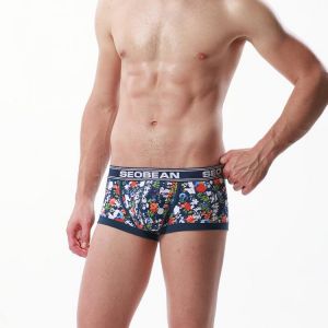 New men's fashion printed underwear cotton comfortable and breathable U convex sexy sports low waist four corners