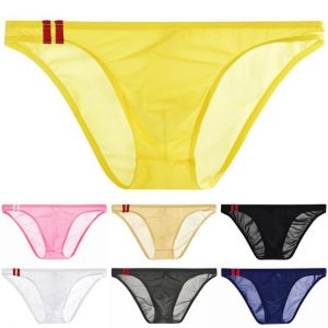 Sexy Underwear Men Transparent Ultra-thin Panties Mens Breathable See Through Briefs Male Mesh Summer Slip Underpants