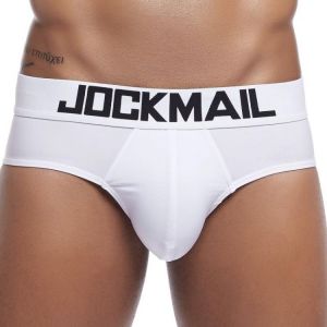 JOCKMAIL mens bikini Gay underwear Sexy mens string bikini briefs cuecas calzoncillos hombre slip panties Nylon ice silk