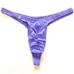 Mens Fashion Sexy Underwear Elastic T-Back Breathable Thong With Buckle Man Underwear Thong G String Bikini Mini Briefs Lingerie