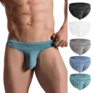 Sexy Underwear Underpants Briefs Men's Soft Knickers Comfort U Convex Design Smooth Long Bulge Pouch Shorts Ropa Interior Hom