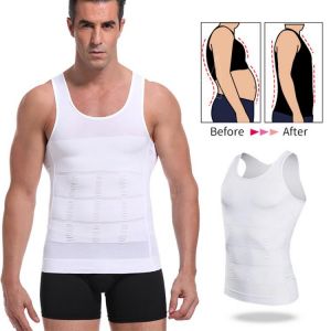 2021 Men Body Shaper Tight Skinny Tummy Waist Trainer Posture Shirt Elastic Abdomen Tank Top Shape Vests Slimming Boobs Gym Vest