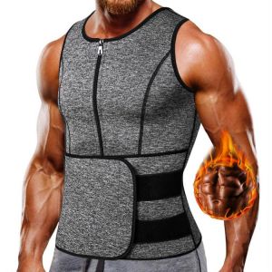 Neoprene Men's Shapers Sweat Vest for Men Waist Trainer Vest Adjustable Workout Body Shaper with Double Zipper for Sauna Suit