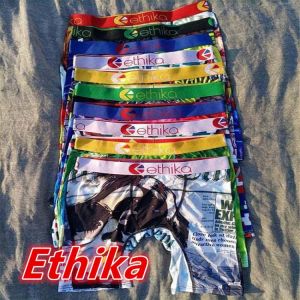 Ethika Trendy Mens Boxer Shorts Camouflage Design Tight Mens Underpants Shark Animal Cartoon Sports Shorts