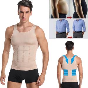Be-In-Shape Men's Slimming Vest Body Shaper Belly Control Posture Gynecomastia Compression Shirt Underwear Waist Trainer Cors