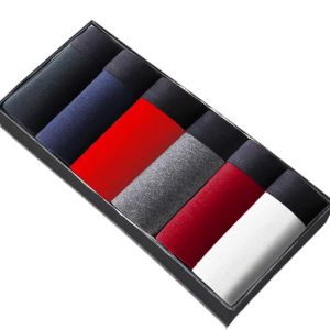 6pcs/Lot Cotton Male Panties Men's Underwear Boxers Breathable Man Boxer Solid Underpants Comfortable Shorts Sexy Lingerie L-