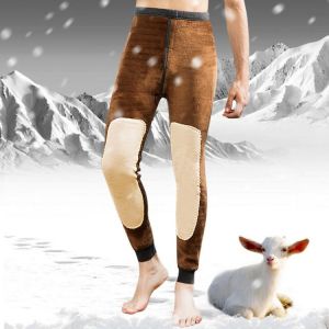 Winter Thermal Underwear Bottoms Mens Leggings Thermos Pants Male Warm Wool Cotton Thicken Underwear Trousers Men's Warm Pant