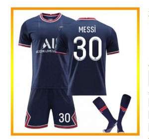 PSG Messis 2021/22 PSG Football Jersey 21 22 Kids Kit+socks Soccer Shirts