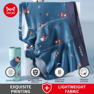 MiiOW 3Pcs Animal Print Sexy Men Underpants Boxers Shorts Soft Organic Cotton Trunk Man Underwear Boxer Men's Panties Boxersh